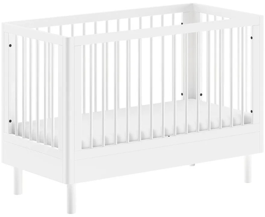 Fehér bükkfa babaágy állítható magassággal 60x120 cm Forrest – Vipack