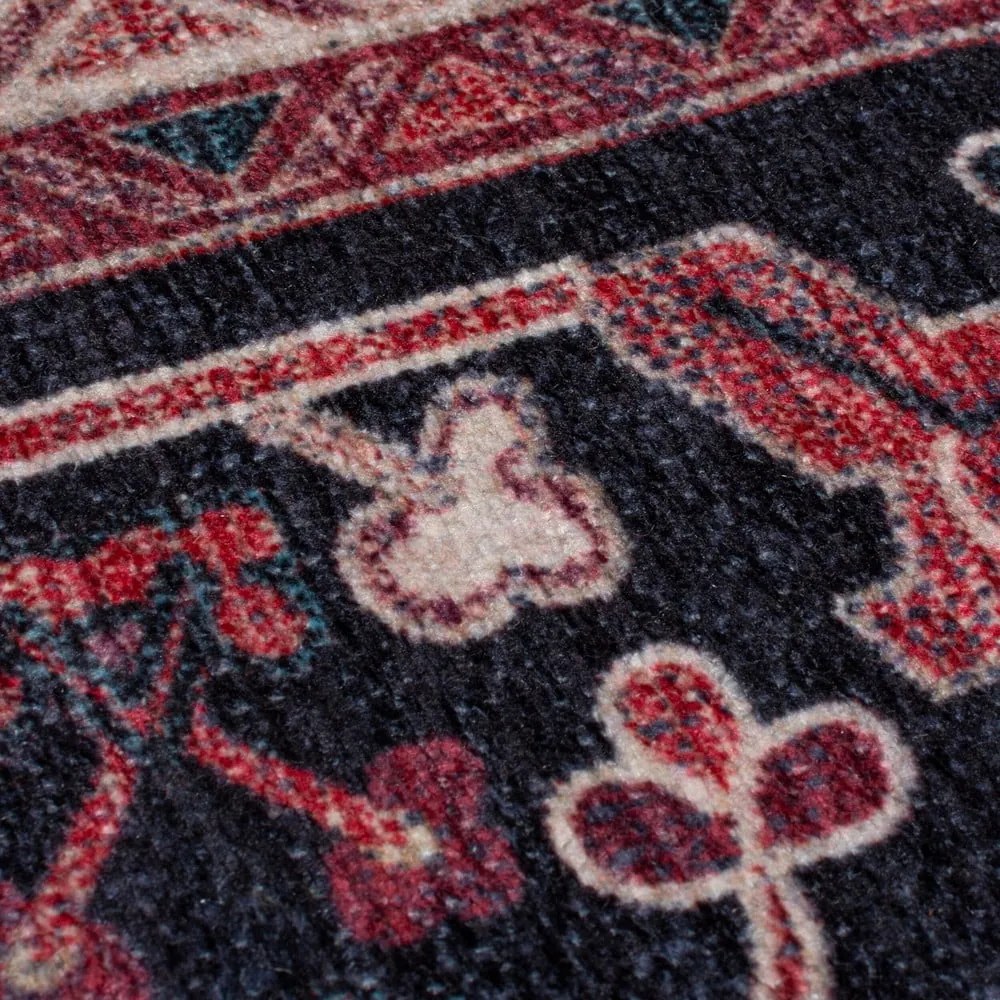 Borvörös mosható futószőnyeg újrahasznosított szálkeverékből 60x230 cm Windsor – Flair Rugs