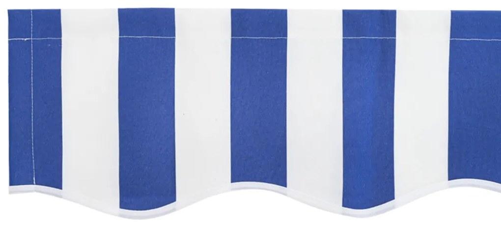 kézi behúzható napellenző kék és fehér 350x250 cm