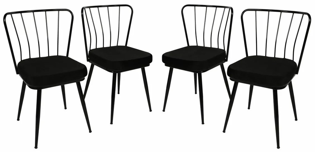 Yildiz Black and Black étkezőszék szett, 4 db, 4 db