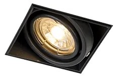 Beépített spotlámpa fekete GU10 forgatható és dönthető keret nélküli - Oneon
