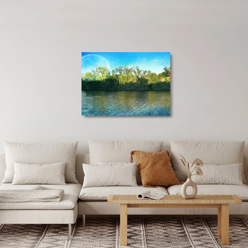 Kép - tó (üvegen) (70x50 cm)