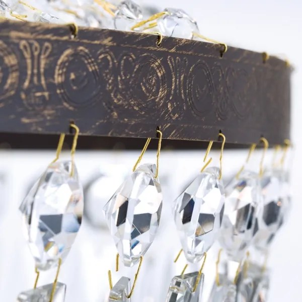 Orion HL 6-1497/6 - Kristály csillár láncon ARILA 6xE27/60W/230V barna/patinás