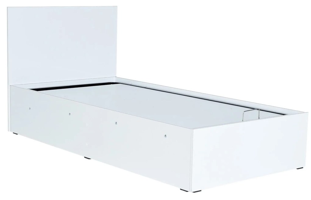 Egyszemélyes ágy 90 cm Kalabora (ágyráccsal) (tárolóhellyel) (fehér). 1108497