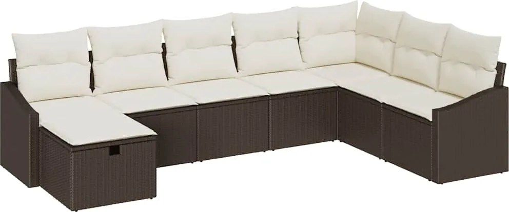 vidaXL Kanapé Szett párnával 9 pcs polirattan