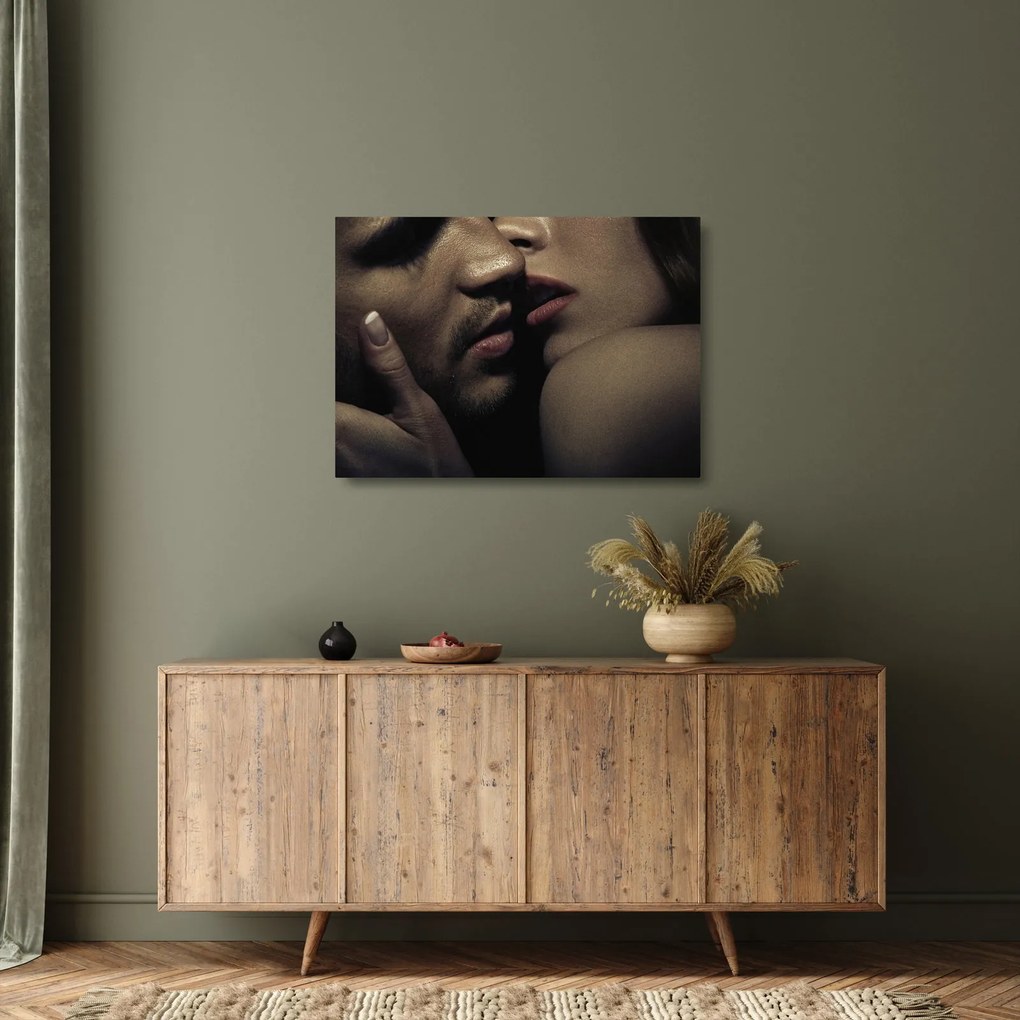Kép - csók (üvegen) (70x50 cm)