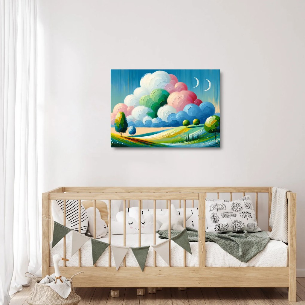 Üveg kép - Tájkép felhővel (70x50 cm)