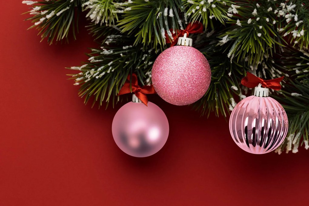 Tutumi, függő karácsonyfa díszek 36 db 311433, rózsaszín CHR-02000