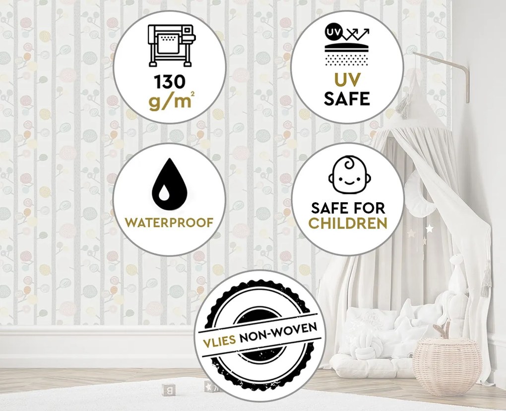 Gario Fotótapéta Scandi pasztellfák és gallyak Anyag: Vlies, Méret: 150 x 105 cm