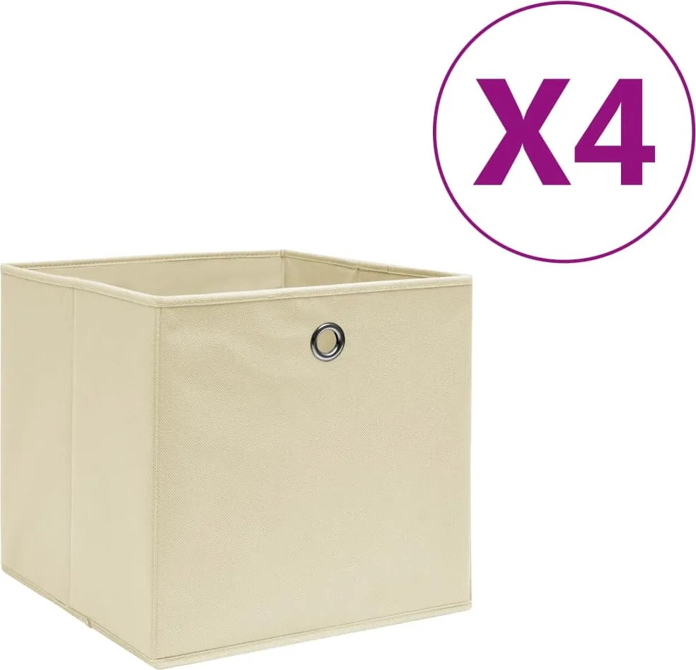 vidaXL 4 db krémszínű nem szőtt szövet tárolódoboz 28 x 28 x 28 cm