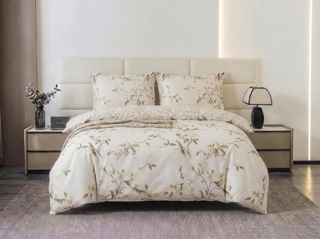 Mikroszálas flanel ágyneműhuzat LUNAVA krémszínű Ágyneműhuzat mérete: 70 x 90 cm | 140 x 200 cm