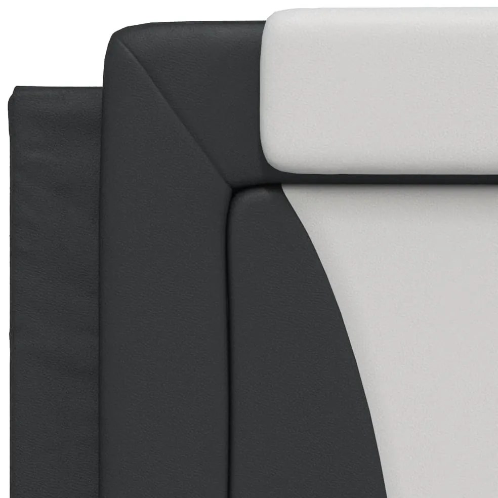 fekete és fehér műbőr fejtámla párna Viana 180 cm