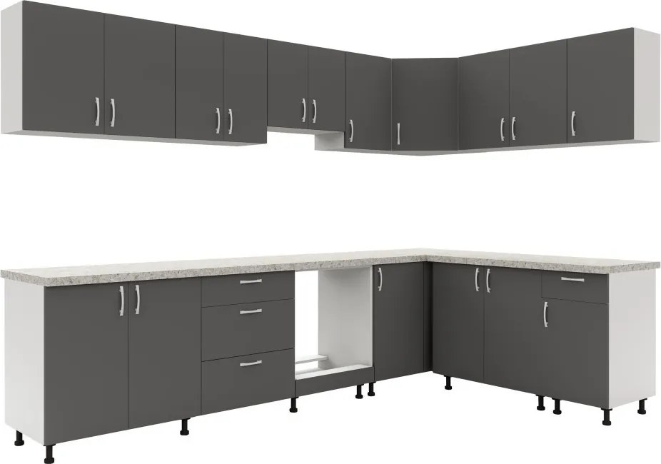 Benita 1 ajtós Felső konyhaszekrény Antracit-Fehér 60x60x60 cm N