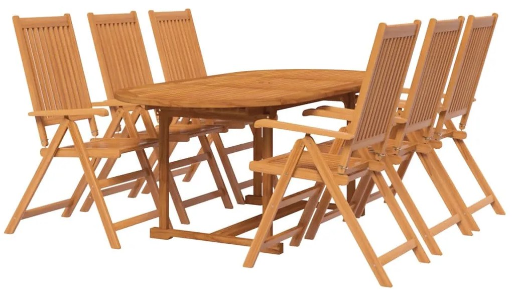 7 részes tömör akácfa kerti étkezőgarnitúra