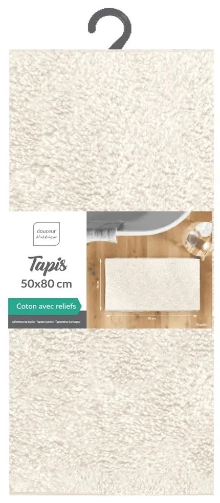 Krémszínű fürdőszobai kilépő 50x80 cm Mael – douceur d'intérieur