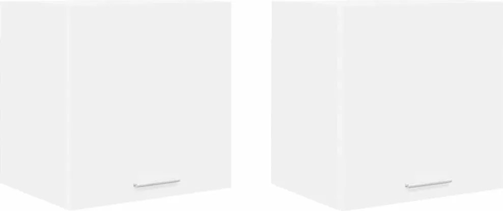 vidaXL Függő szekrény tárolóval 2 pcs Fehér 40 x 31 x 40 cm Faanyag
