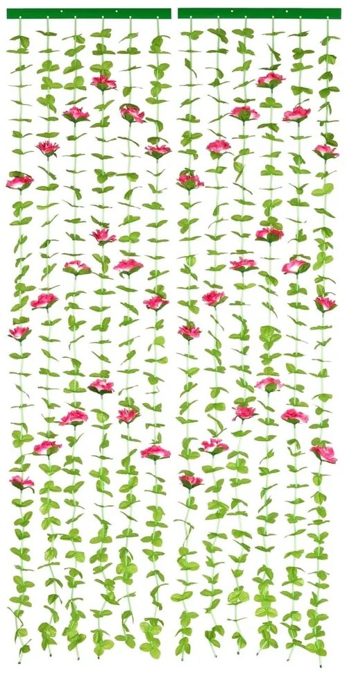Piros-zöld függöny ajtóra 90x190 cm Roses – Maximex