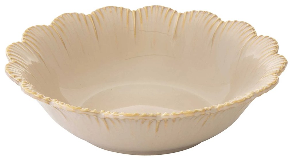 Rusztikus porcelán mélytányér Fleuri Terracotta