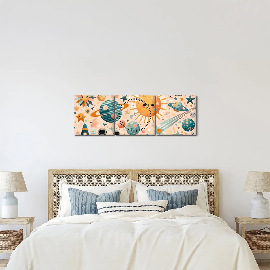Kép - Darabok az űrből (órával) (90x30 cm)
