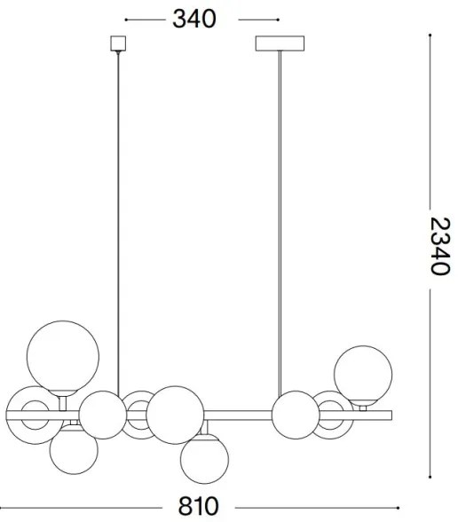Ideal Lux - LED Csillár zsinóron PERLAGE 10xG9/3W/230V 81 cm arany/fehér