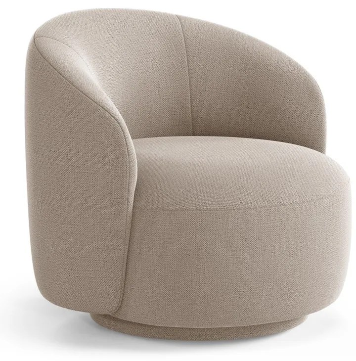 Világosbarna forgó zsenília fotel Letizia – Micadoni