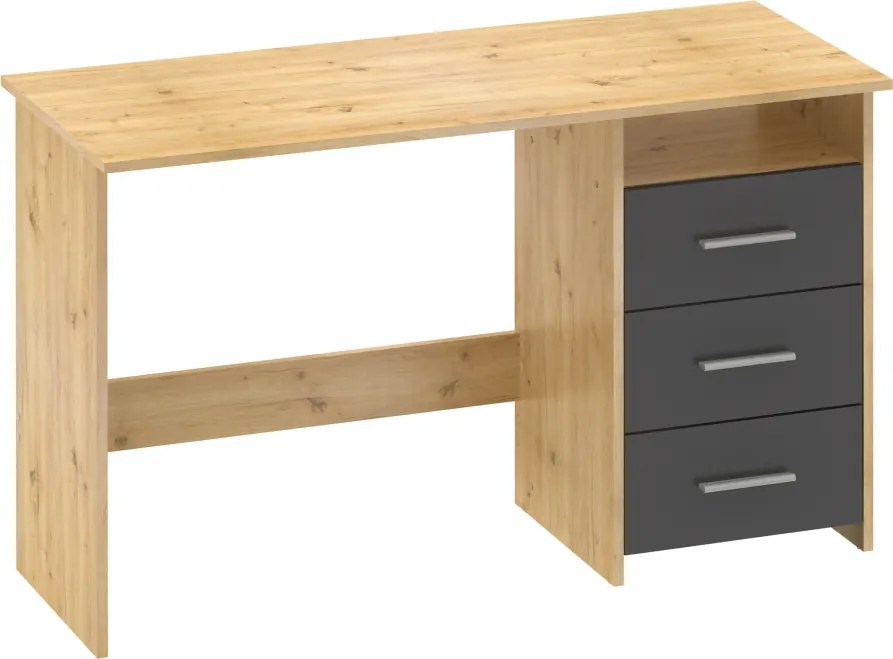Számítógépasztal, artisan tölgy/grafit, LARISTOTE NEW