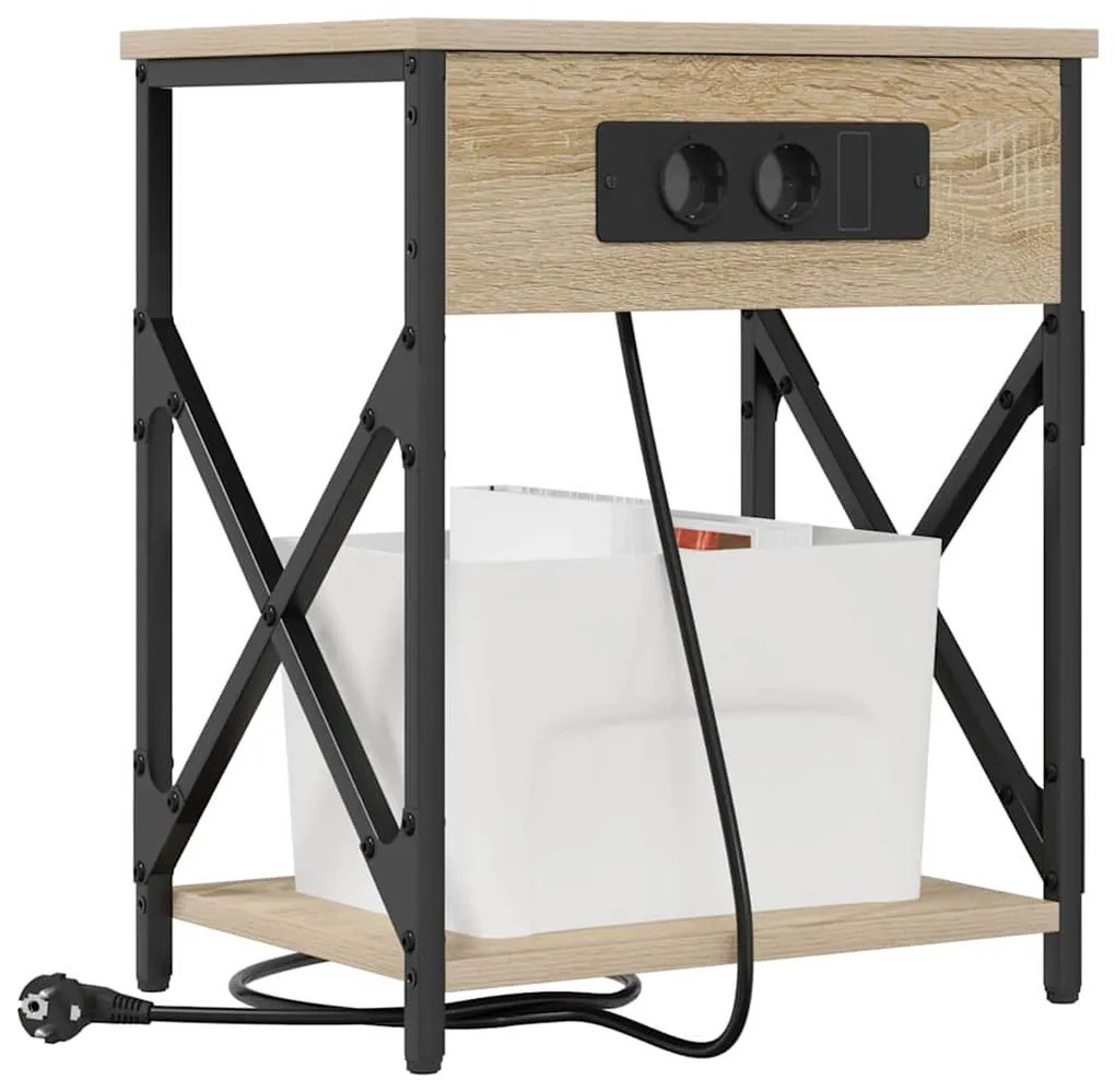 Éjjeliszekrény 2 pcs sonoma tölgy 41 x 31 x 51 cm Faanyag