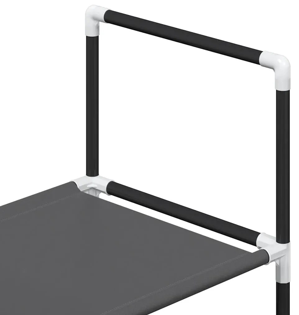fekete nem szőtt szövetből cipőállvány 5 szintes 44x28x94 cm