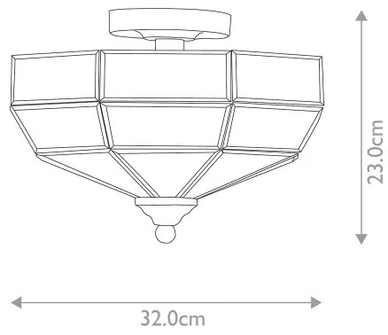 Elstead OLD-PARK-AB - Mennyezeti lámpa OLD PARK 2xE27/60W/230V sárgaréz