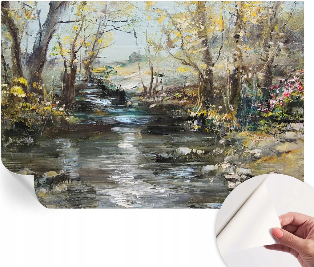 Dekoratív Öntapadós Tapéta Divatos Minták Erdei patak 152x104 cm