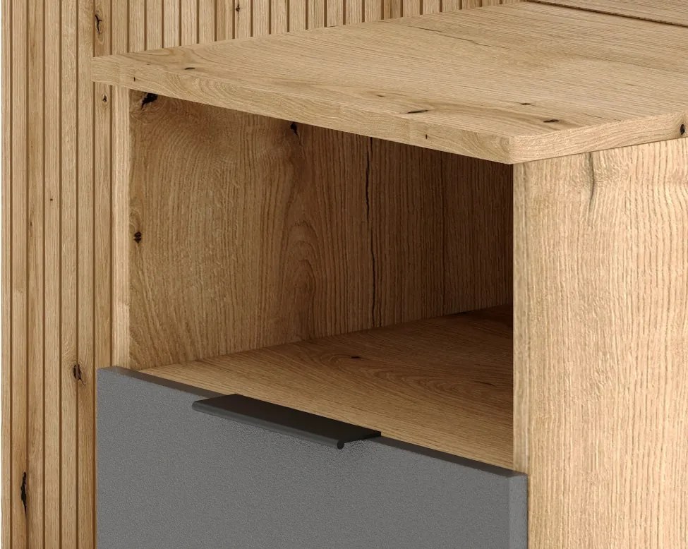 Előszoba bútor szett Evoke tölgy / tablila / grafit színkombinációban – NORDIC C