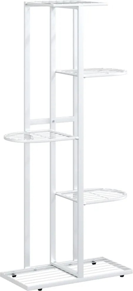 vidaXL fehér 5 szintes acél virágtartó állvány 43 x 22 x 98 cm