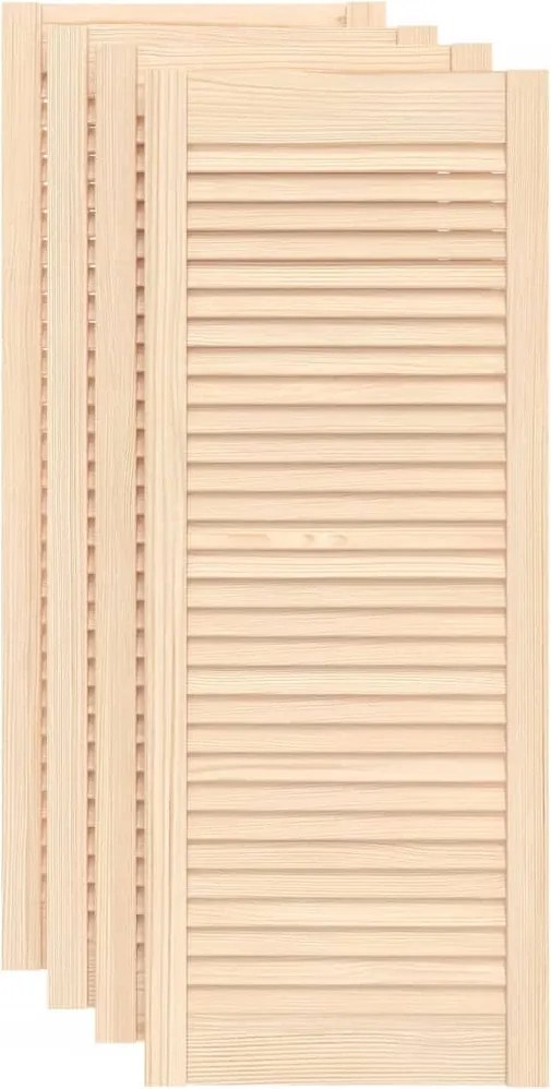 vidaXL 4 db tömör fenyőfa lamellás szekrényajtó 99,3 x 39,4 cm