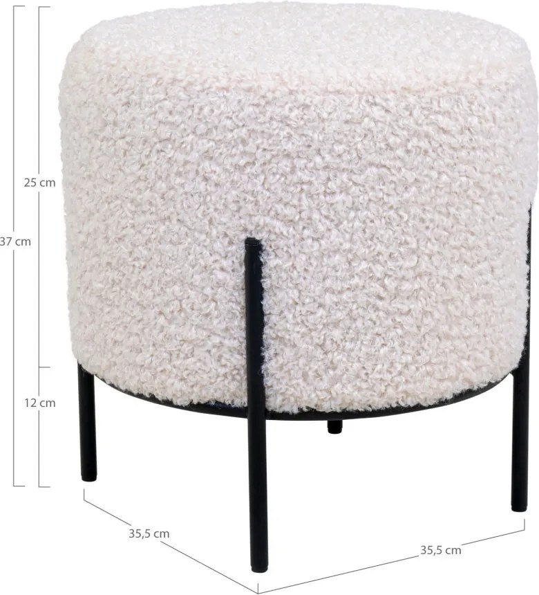 Alford puff, teddy puff, fehér, fekete lábakkal