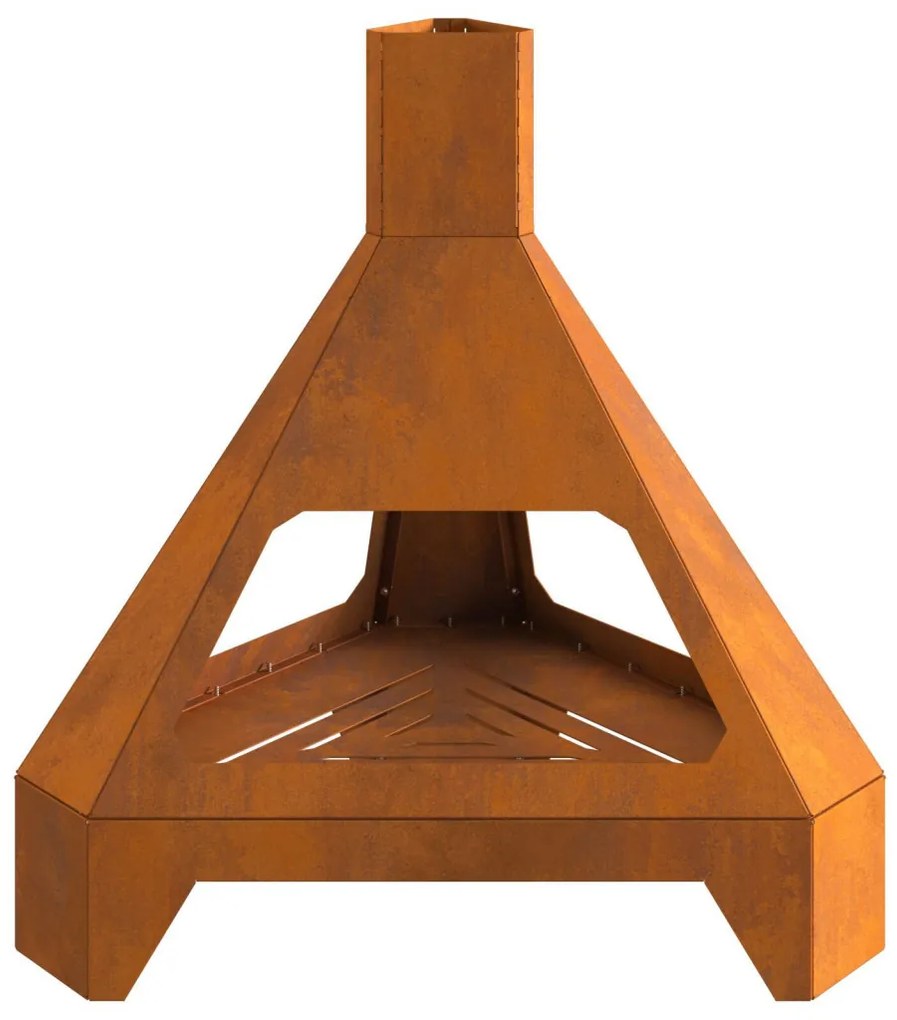 Tűzrakó Barna 50 x 43 x 52 cm időjárásálló acél