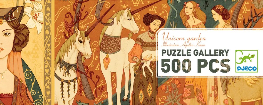 Művész puzzle - Egyszarvú és a hölgy, 500 db-os - Unicorn lady
