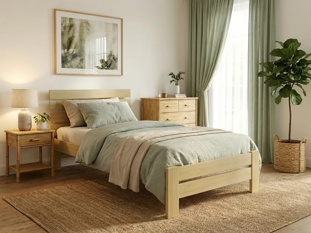 PARIS magasított ágy 90x200 cm, fenyőfa Ágyrács: Léces ágyrács, Matrac: Matrace Sommera 18 cm