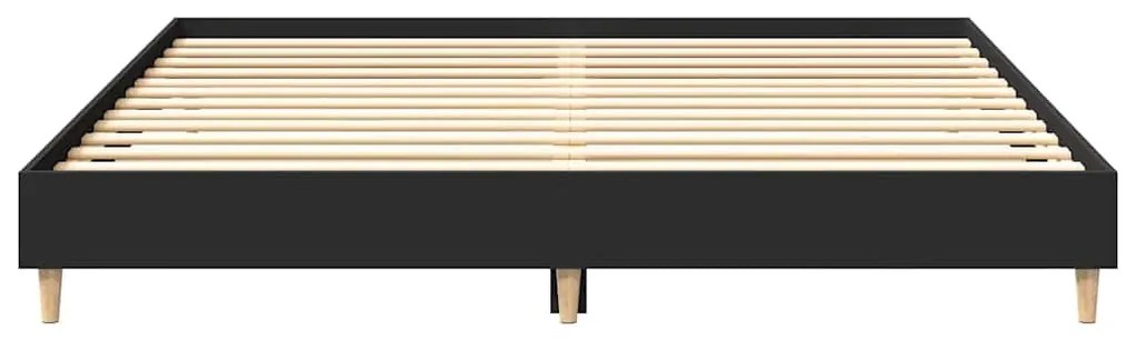 fekete szerelt fa ágykeret matrac nélkül 200 x 200 cm