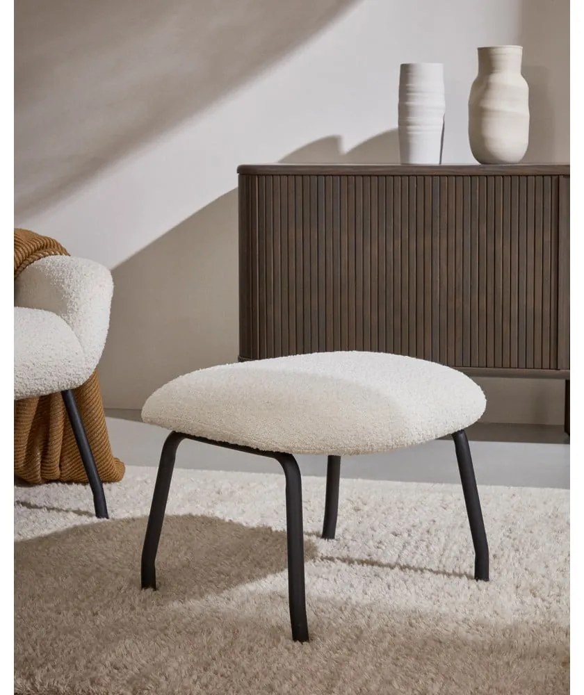 Mustársárga buklé puff Belina – Kave Home