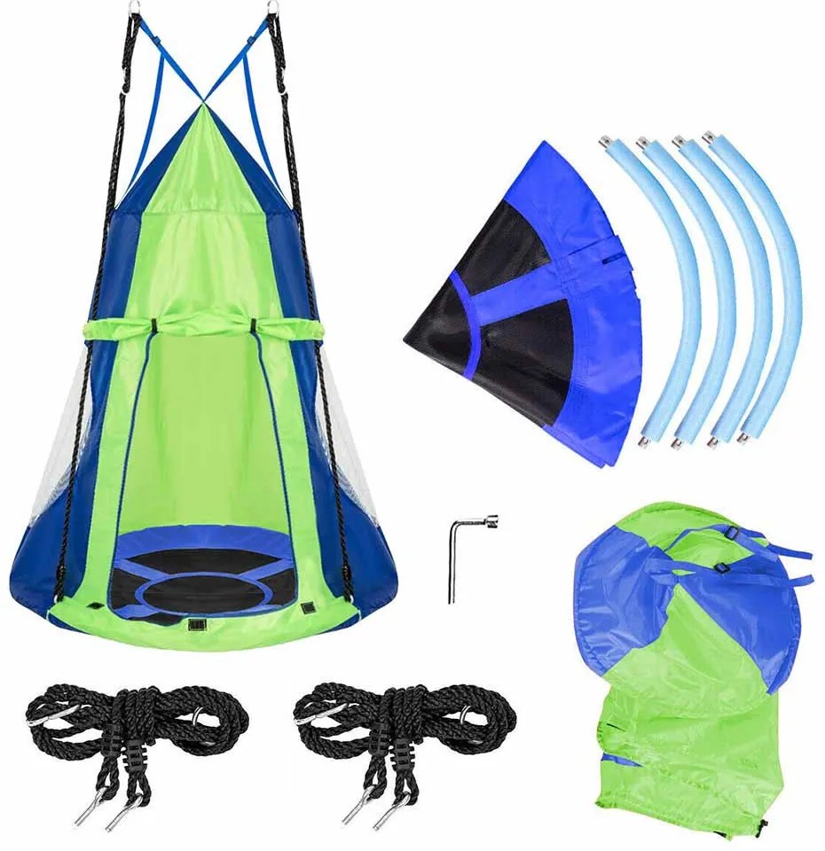 Fészekhinta-110 cm-es-kék-sátorral