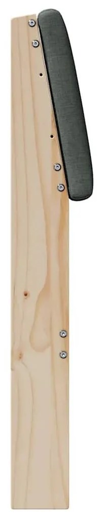 Kárpitozott fejtámla Sötétszürke 160 cm Tömör fenyőfa