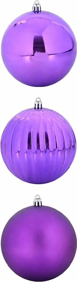 vidaXL Karácsonyi gömb szett XXL 3 pcs Lila Műanyag
