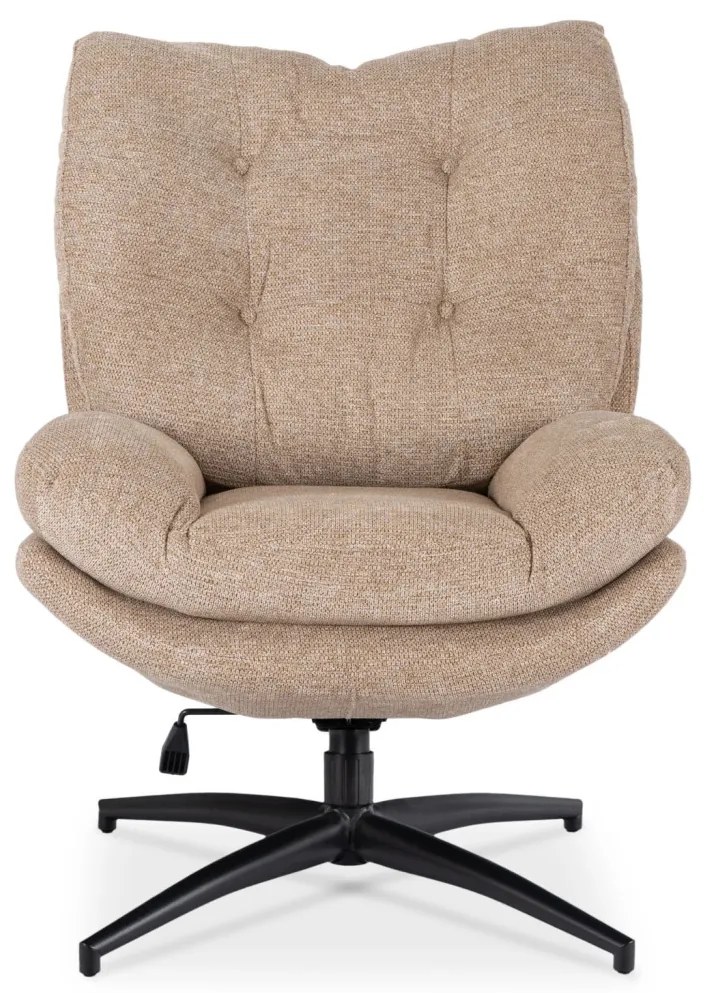 Fotel Wypoczynkowy Obrotowy FREMONT Z Podnóżkiem Beżowy