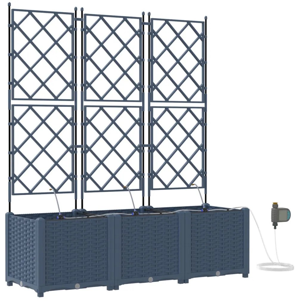 Kerti ültetők Szürke 120 x 40 x 142 cm Acél