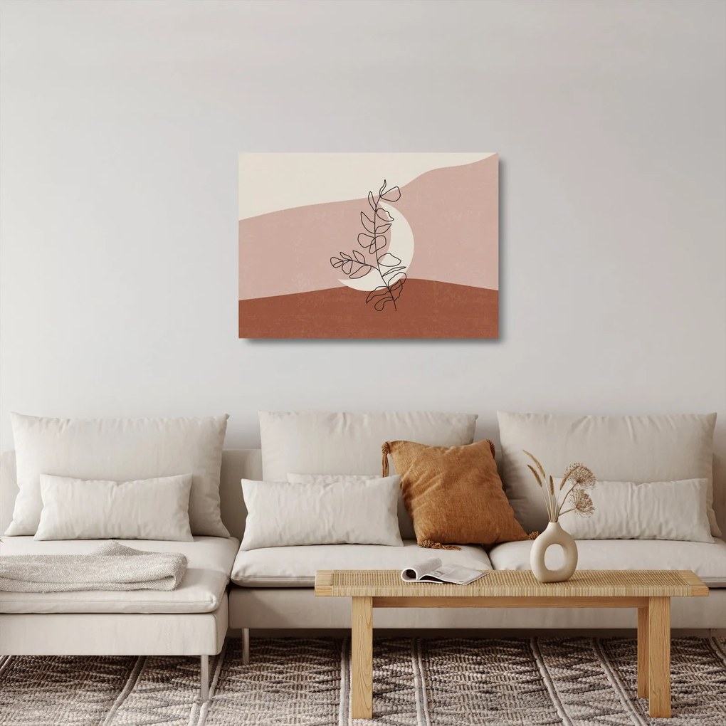 Üveg kép - Boho levelek N⁰2 (70x50 cm)