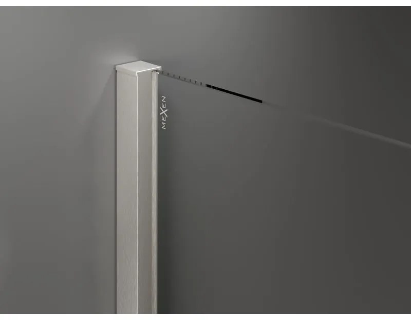Mexen Velar, zuhanykabin tolóajtóval 140 x 100 cm, 8mm szürke üveg, csiszolt acél, 871-140-100-41-97