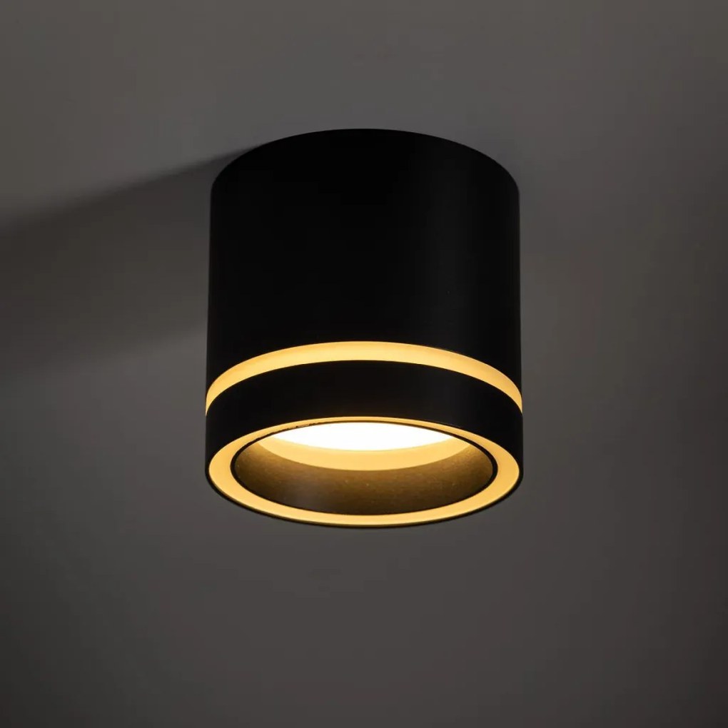 TK LIGHTING 4351 JET Hengeres Mennyezeti Lámpa Fekete GX53 IP20