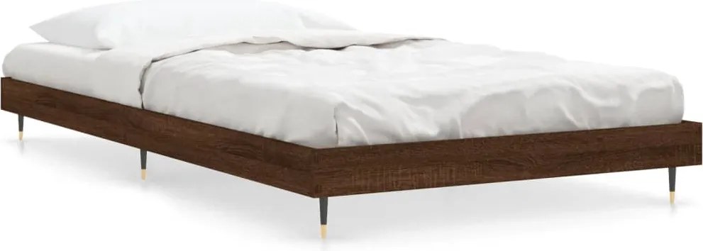 vidaXL barna tölgy színű szerelt fa ágykeret matrac nélkül 90x190 cm