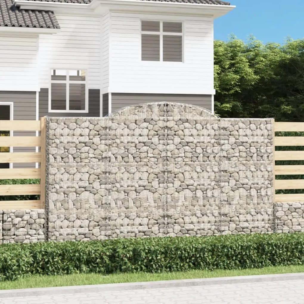 5 db íves horganyzott vas gabion kosár 300x50x180/200 cm