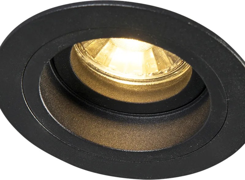 Okos süllyesztett spotlámpa fekete kerek WiFi GU10-zel - Chuck